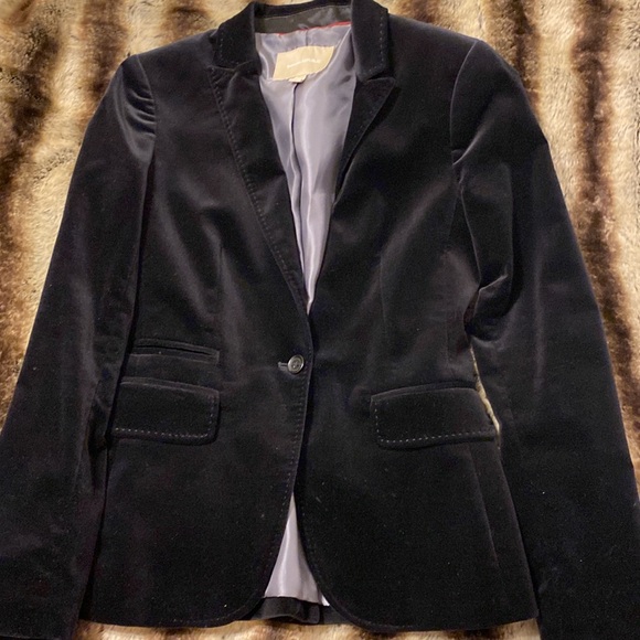 Black velvet Banana Republic blazer size 0 - Picture 2 of 9